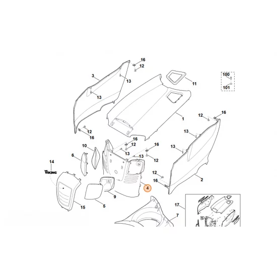 STIHL  pokrywa silnika, część przednia 6170 706 9900
